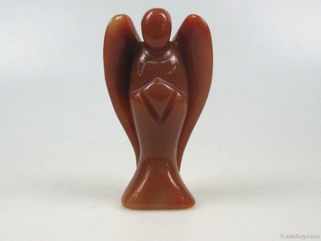 Wholesale natural green aventurien carved angel