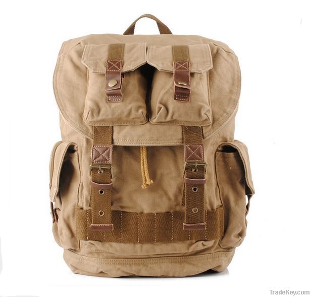 Canvas Messenger Bag/ Shoulder Bag/ IPAD Bag/ Washed Canvas Bag/ Leat