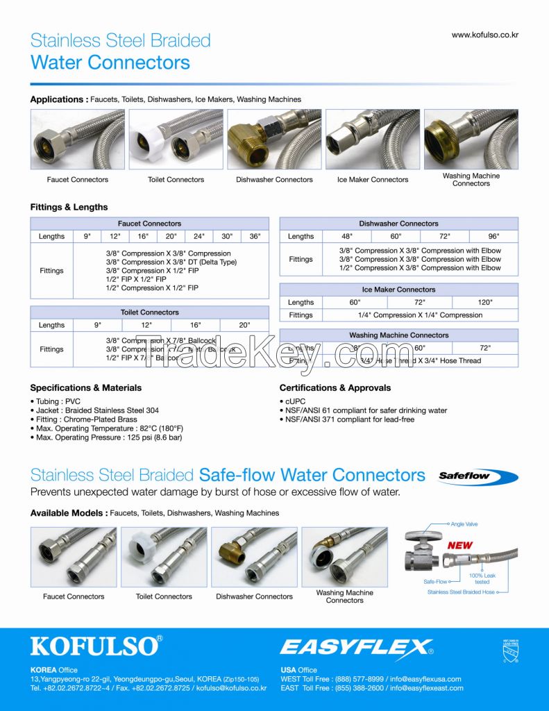 Easyflex Stainless steel Braided flexible water connector