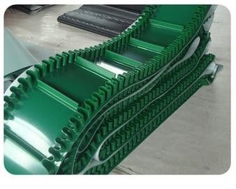 side wall cleated pvc conveyor belt with skirt