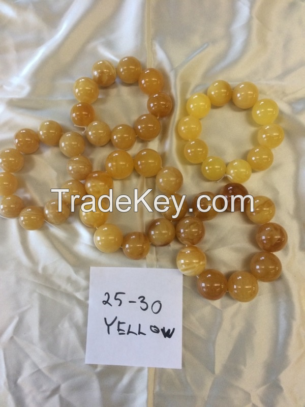 Natural Amber beads 25-30 mm yellow color 