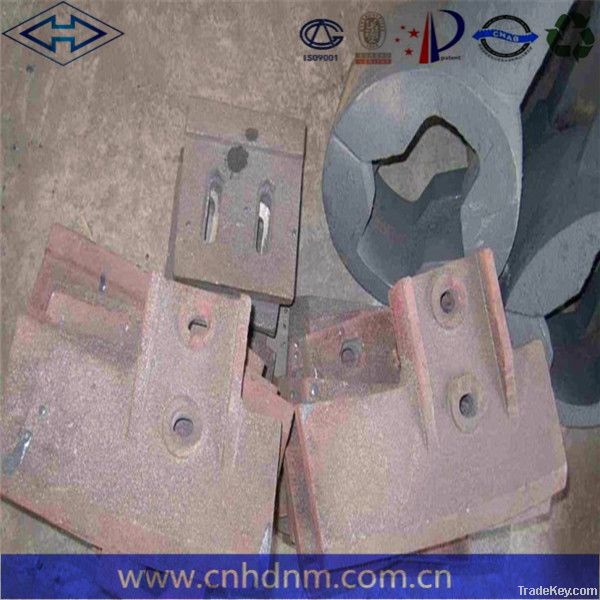 pan concrete mixer paddle tips, side wall liner plate