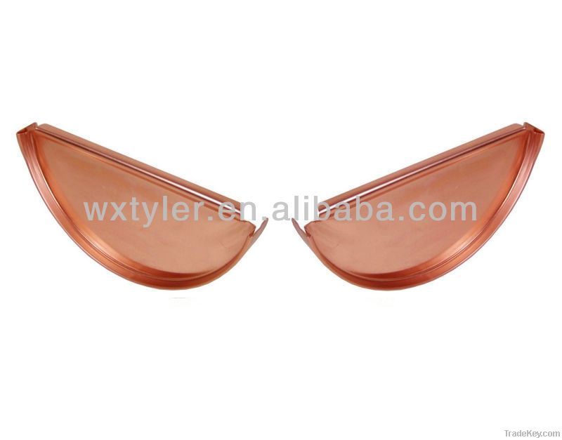 END CAP---6 Inch Half Round Copper Gutter System