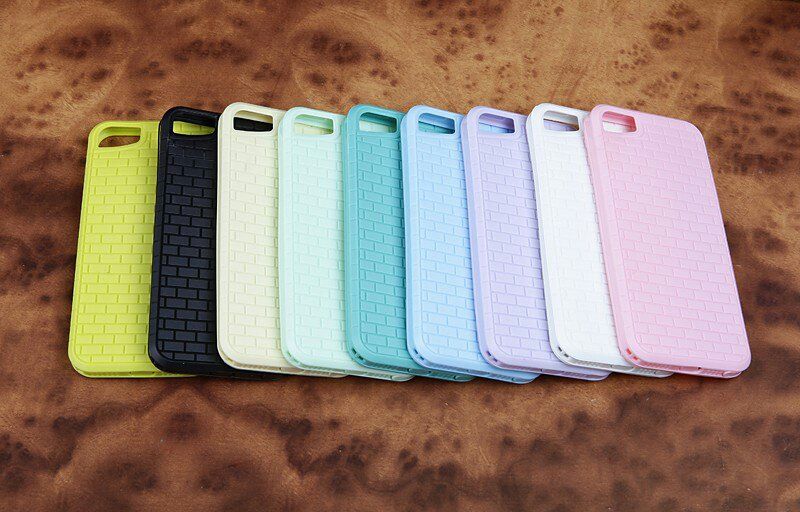 Newest Brick design TPU case with dust plug for Apple iPhone 5 5S  