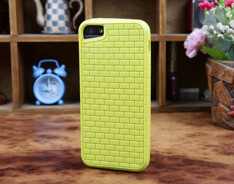 Newest Brick design TPU case with dust plug for Apple iPhone 5 5S  