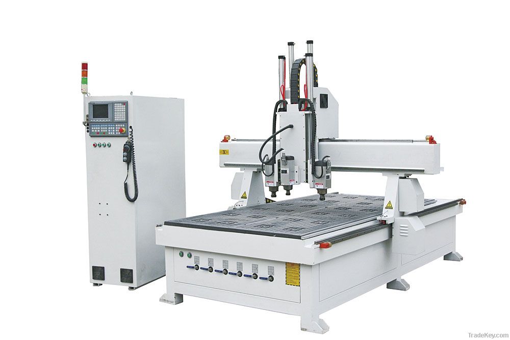 Three workstages  wood CNC router