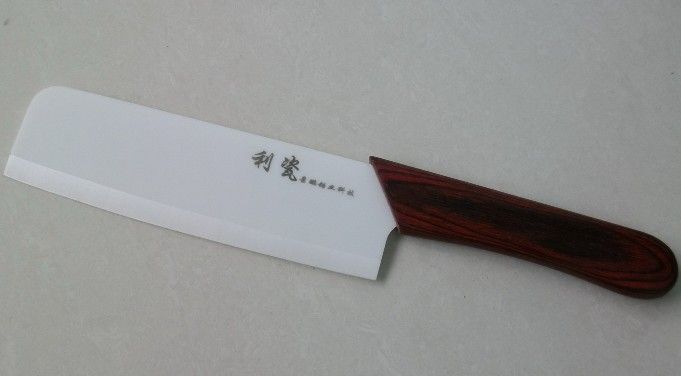 colorful wooden handle with white blade