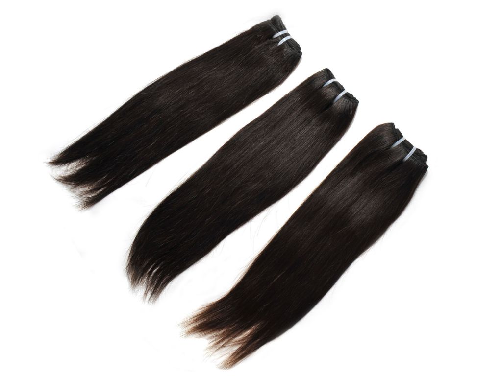 Factory wholesale price, brazilian remy hair extension, straight, 10"-34", natural dark color