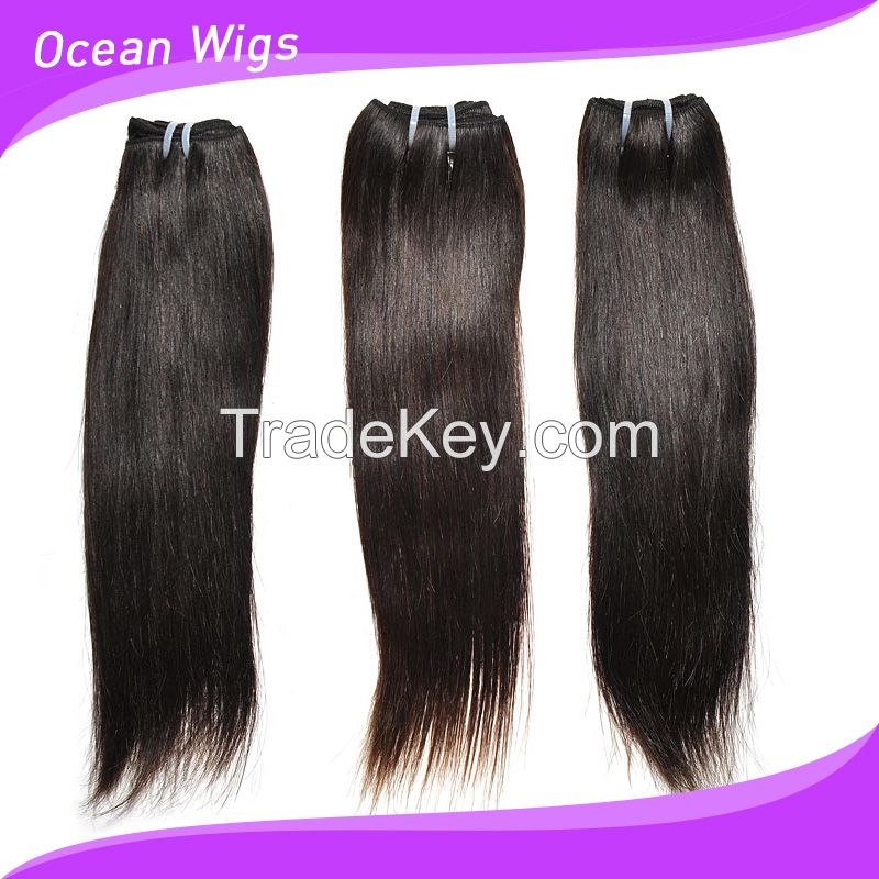 6A Brazilian Virgin Remy Hair Extensions Straight 10"-36" Natural Black Color Dyeable Tangle Free No Shedding