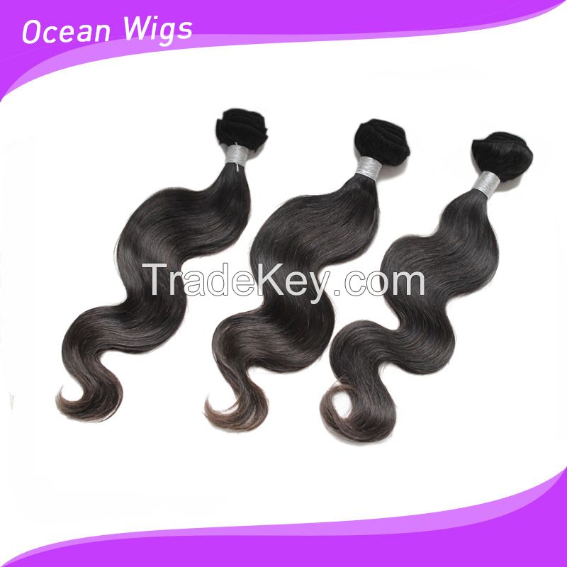 6A Brazilian Virgin Remy Hair Extensions Body Wave 10"-36" Natural Black Color Dyeable Tangle Free No Shedding