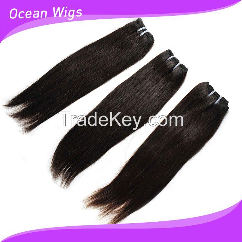 6A Brazilian Virgin Remy Hair Extensions Straight 10"-36" Natural Black Color Dyeable Tangle Free No Shedding