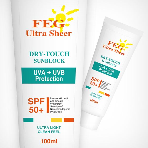 Wholesale FEG Ultra sheer sunblock  UVA+UVB Protection SPF50+ 100ml