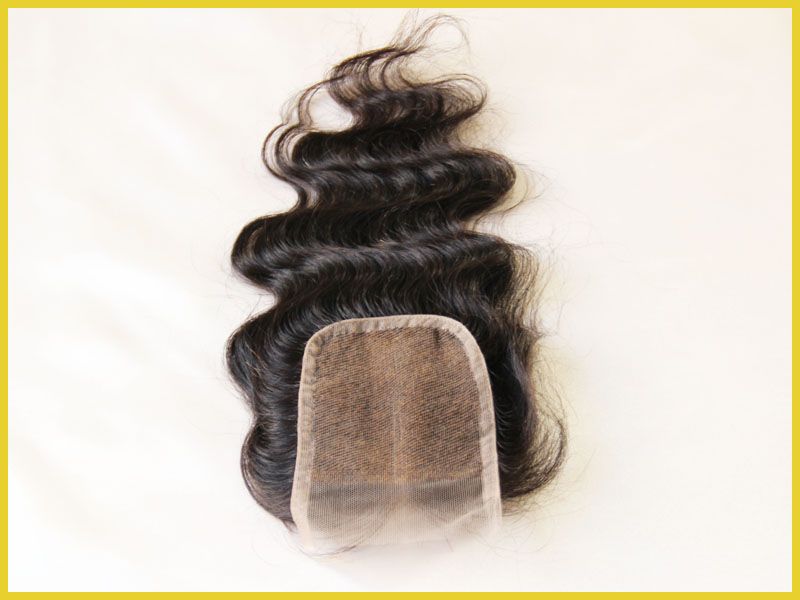 100% Unprocessed Body Wave Brazlian Virgin Human Hair Lace Closure Bleached Knots