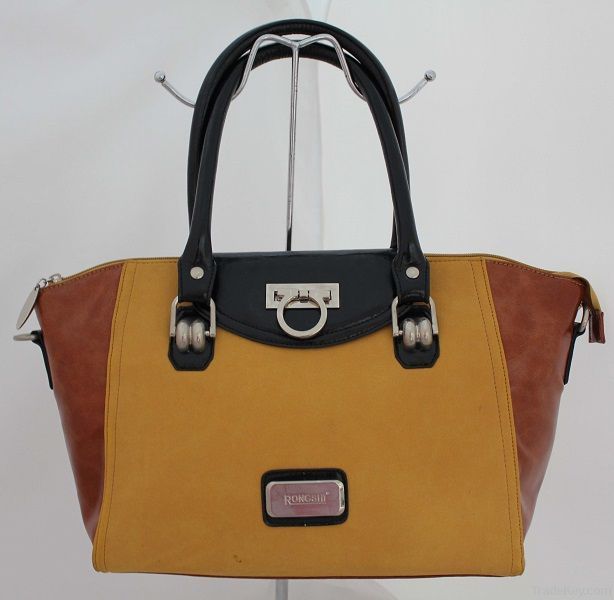 Colorblock shoulder tote bag