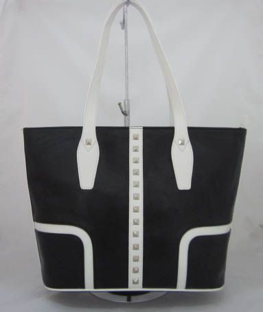 center strap studded tote bag