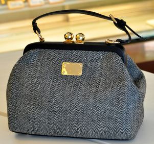 fashion women's handbag tweed bag woven wool bag clutch bag purse bag bead frame bag shoulder bag plate women's bag
