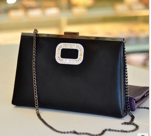 fashion women's handbag PU bag chain Bag clutch bag shoulder bag crossbody bag frame bag rhinestone bag