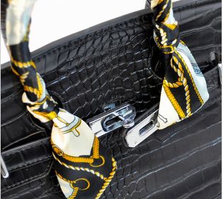 Women's handbag brief serpentine pattern crocodile pattern tote bag buckle stachel scarf trimed bag
