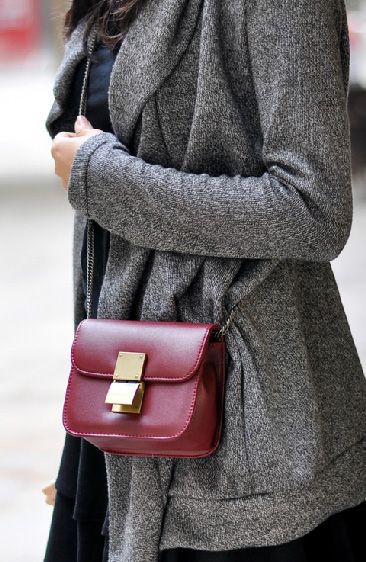 women's handbag PU leather shoulder bag mini crossbody bag with foldover lock closure