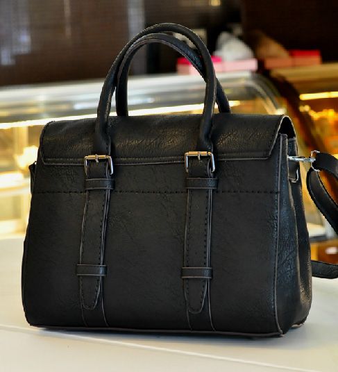 women's handbag leather tote bag buckle belt shoulder bag turnlock satchel bag