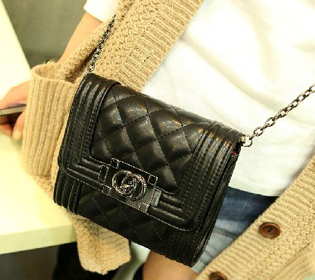 fashion women's handbag chain Bag quilted bag turnlock cluth shoulder Bag cross body bag PU leather bag
