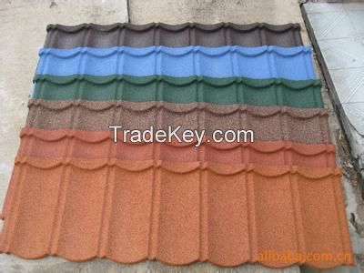 Colorful stone coated roof tile