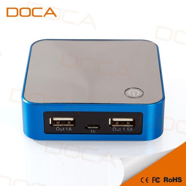 8400mAH DOCA D525 power bank LCD digital display external battery mirror design  