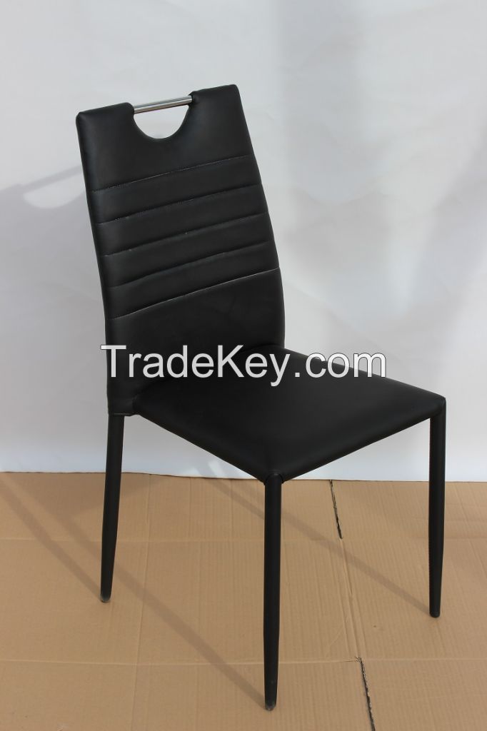 Colorful PU Dining Chair with Handle Leather Dining Chairs