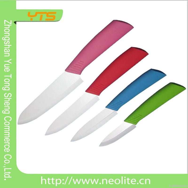 4 Pcs Colored Ceramic Knife Sets with Anti-Slip Handle Zirconia Blade