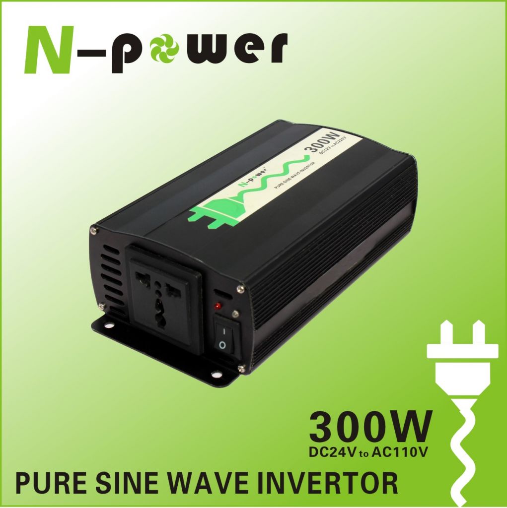 300W Pure Sine Wave DC24V to AC110V Power Inverter 