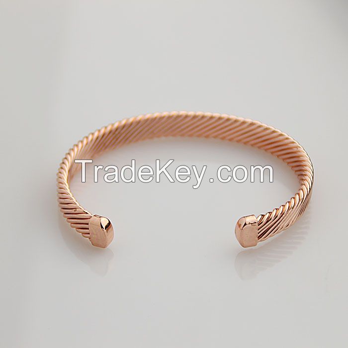 new China supplier wholesale brass cuff wrist band for pain relief power magnetic bracelet b13