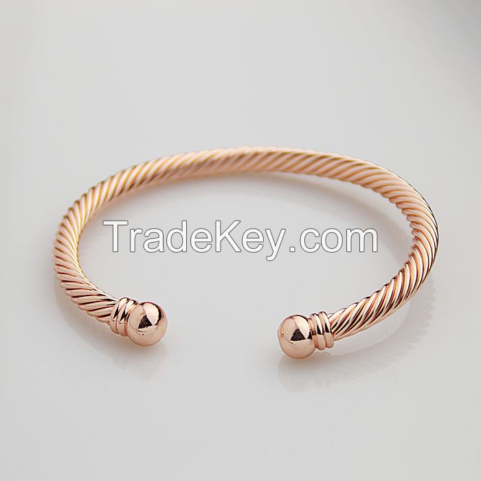 New Pure copper alloy torque magnetic power bracelet bangle adjustable B01B