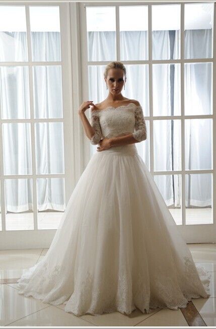 3/4 Sleeves Lace Wedding Bridal Dresses RE13112 