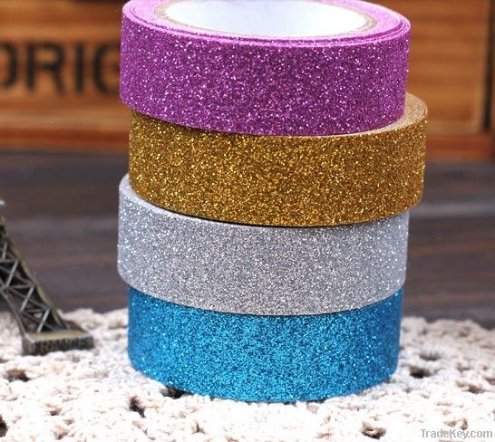 Glitter tape printed star, adhesive glitter tape for DIY