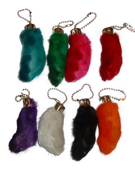 Rabbit foot key chain