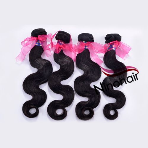 Wholesale - Brazilian Virgin Body Wave Hair Reinforce Weft Mix length 3pcs/Lot 100g/pc Real Natural Human Hair Diy Weave Queen Hair Products AAAA Grade