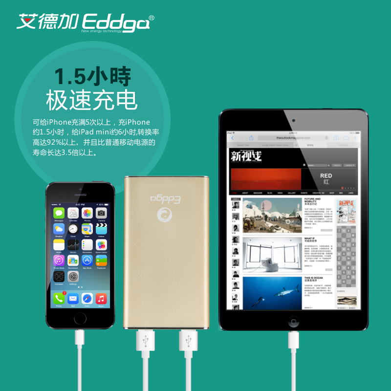 Eddga Li-polymer E855 universal portable power bank