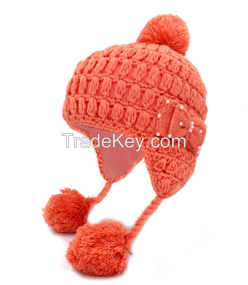 Hand knit Helmet hat