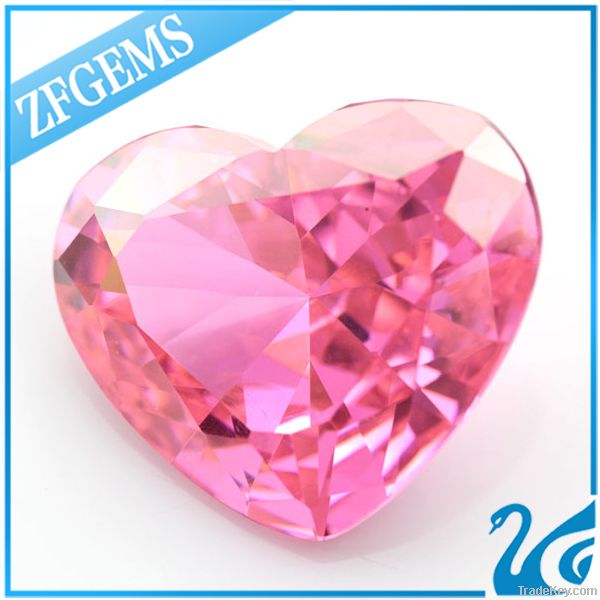 heart shape pink zircon stone wholesale gem