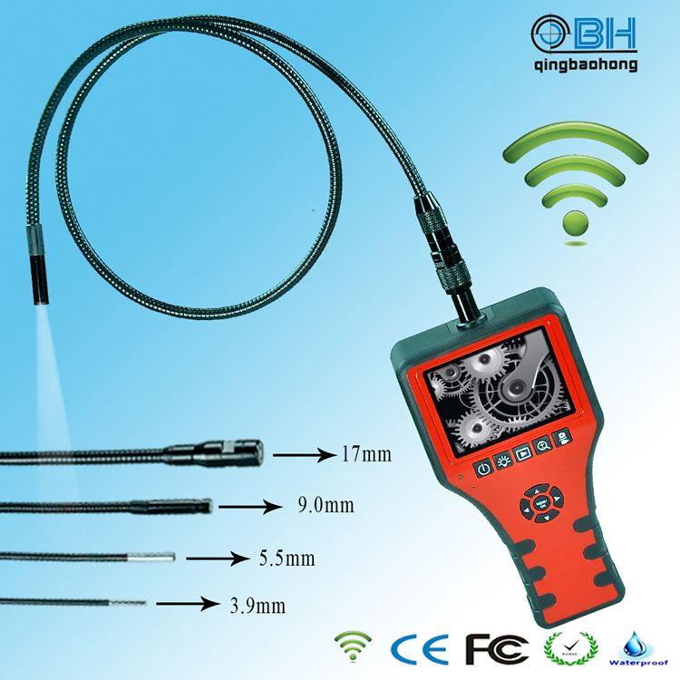 3.5 inch flexible video borescope with wifi connection