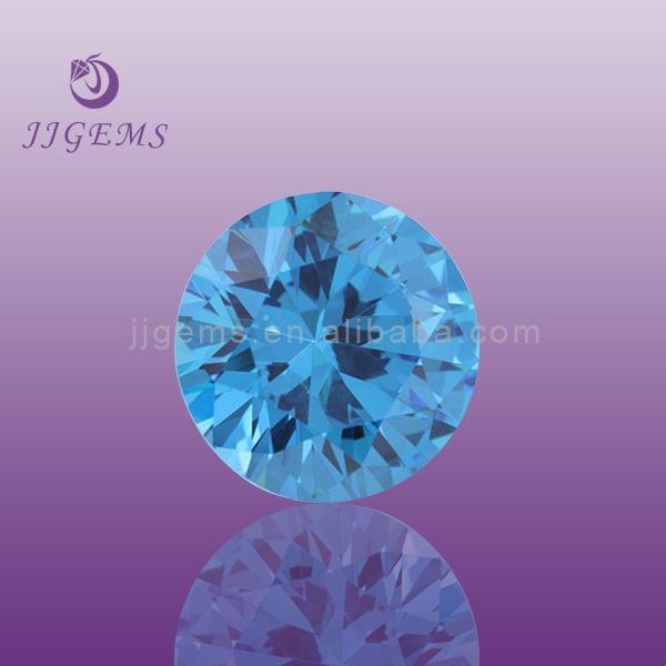 wuzhou blue cubic zirocnia czsynthetic gemstone