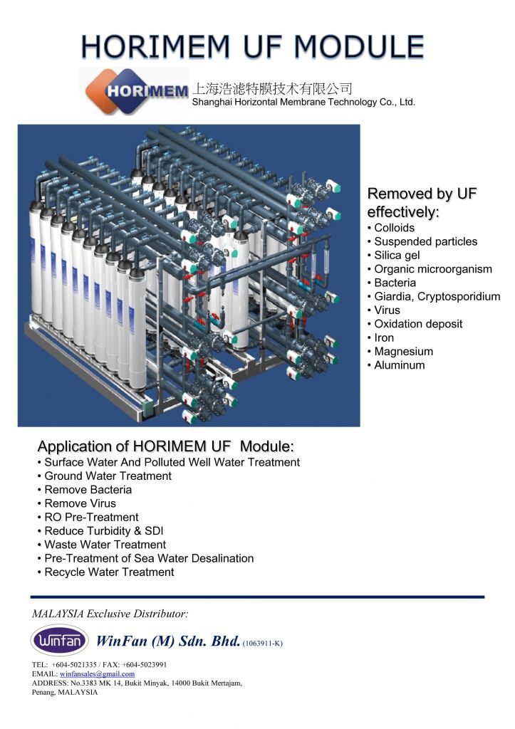 Ultrafiltration UF Membrane Water Filter Module (HORIMEM)