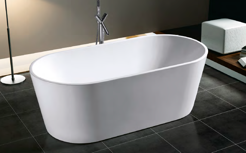 Oval Acrylic Freestanding Modern Bathtub