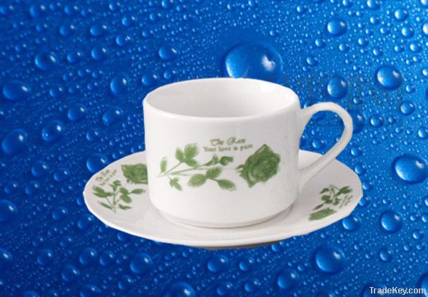 Porcelain Coffee Cup & Saucer Sets with Customized Design