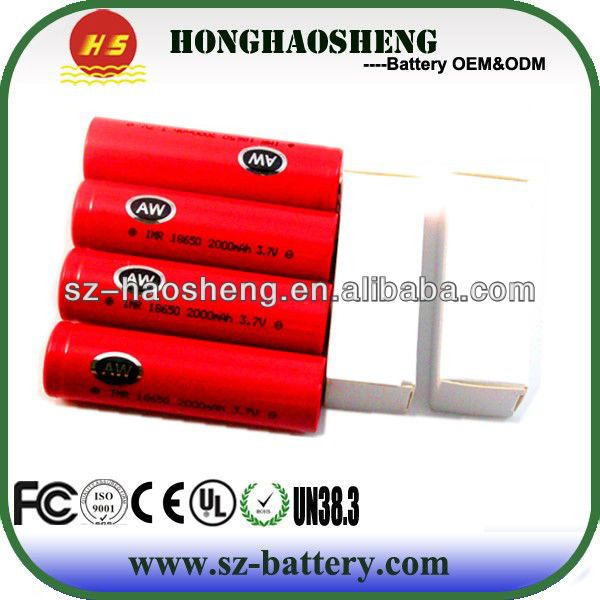 Original AW IMR Battery for E-cigarette 18650 2000mah Rechargeable Li-ion Battery