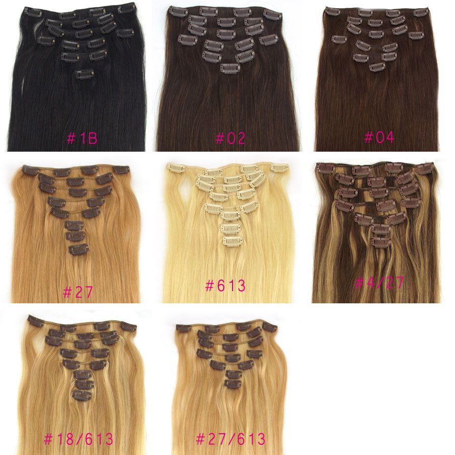 human hair clip-in hair extension  clip hair free shipping to world wide