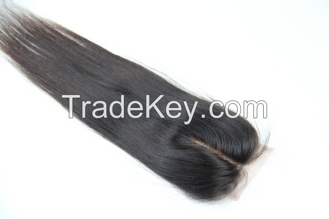 Human hair top closure