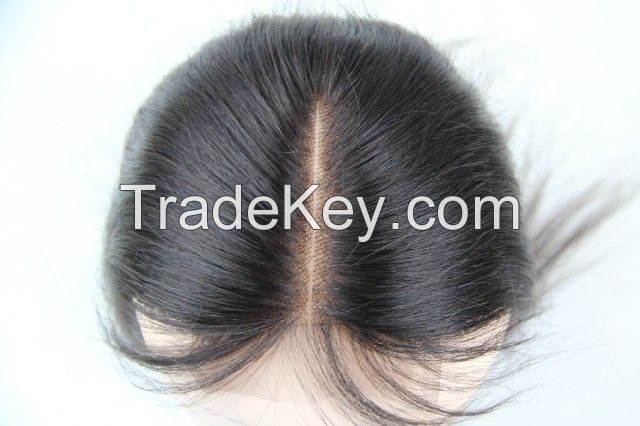 Human hair top closure