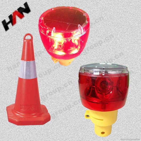 solar powered LED traffic cone light