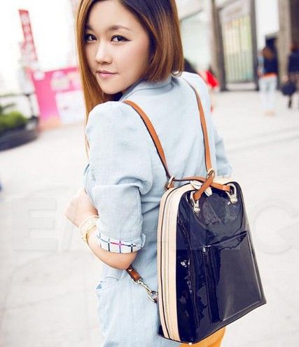 Fashion women PU leather backpack bag handbag shoulder bag tote bag supplier